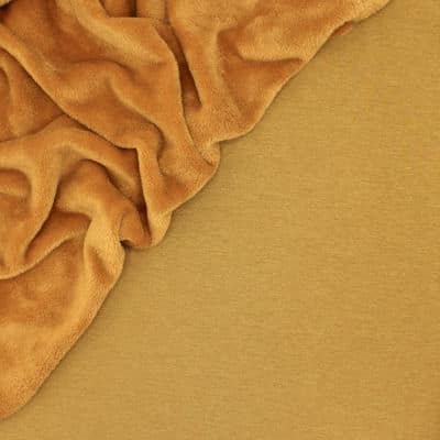 Sweat fabric with minky backside - mustard yellow