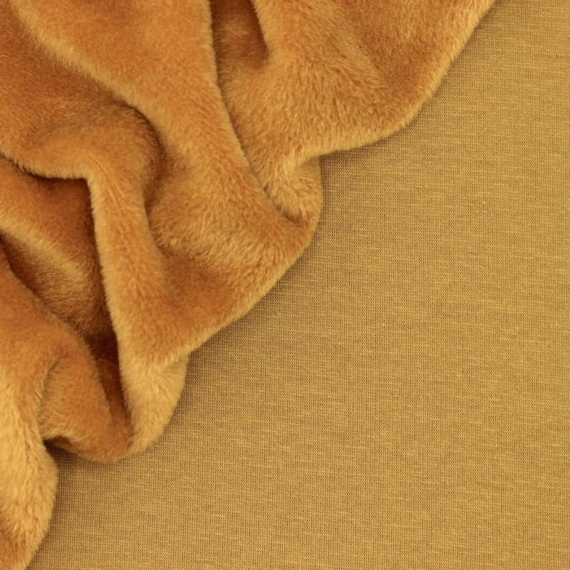 Sweat fabric with minky backside - mustard yellow