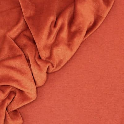 Sweat fabric with minky backside - rust