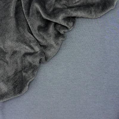Sweat fabric with minky backside - grey