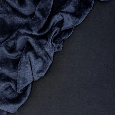 Sweat fabric with minky backside - navy blue