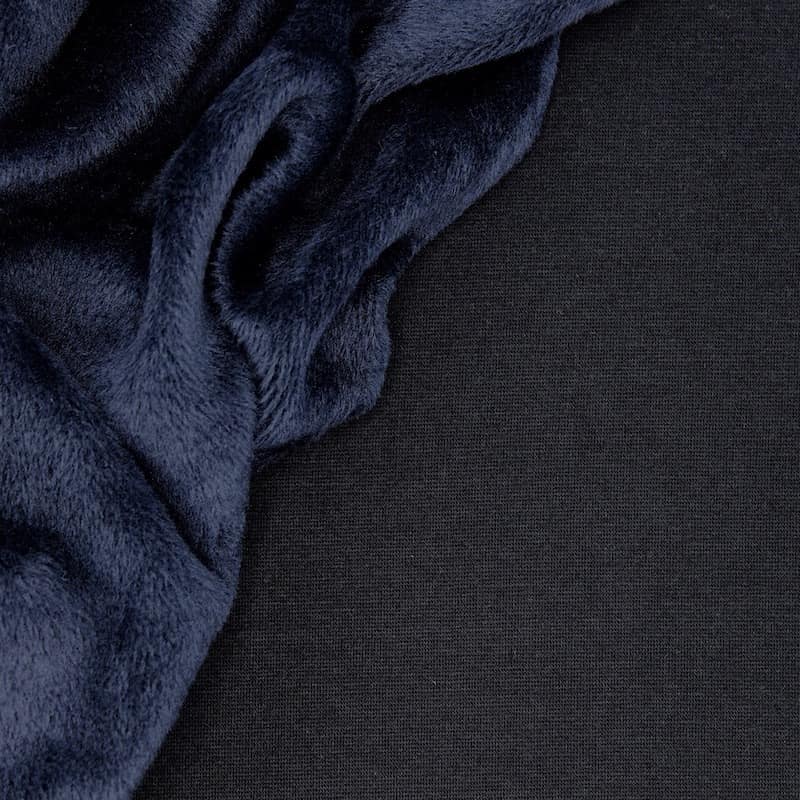 Sweat fabric with minky backside - navy blue