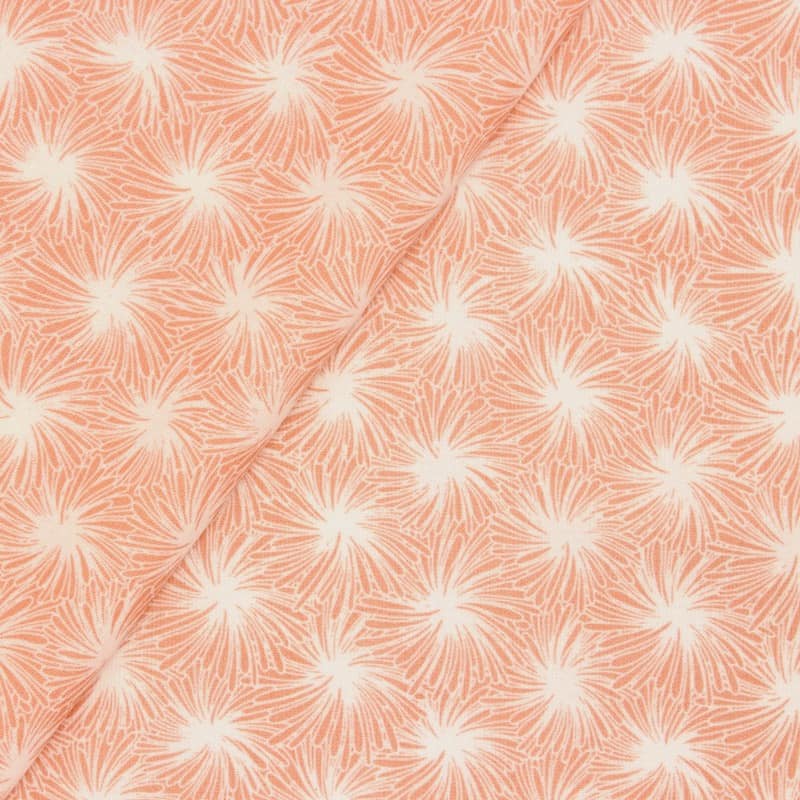 Coated cotton  with floral print - pink