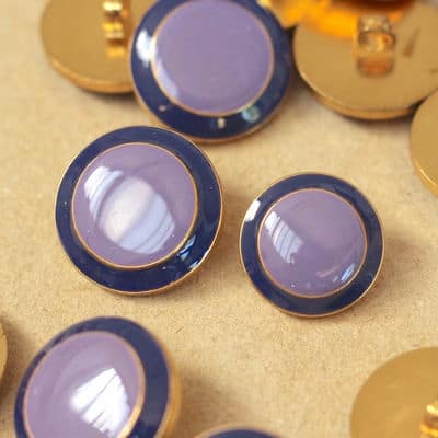 Button with metal aspect - purple and lila