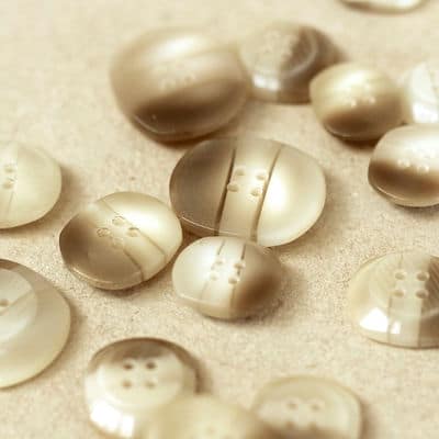 Resin button - beige and brown