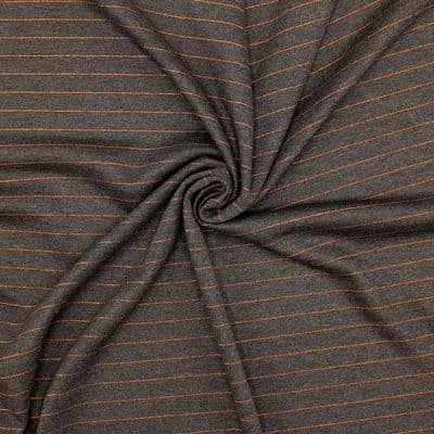 Jersey fabric copper fantasy thread - grey