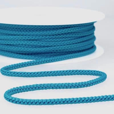 cordon tricoté bleu turquoise