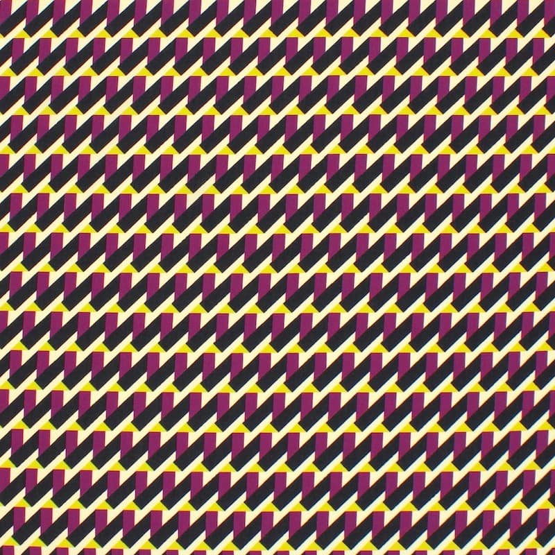 Tissu polyester géométrique - multicolore