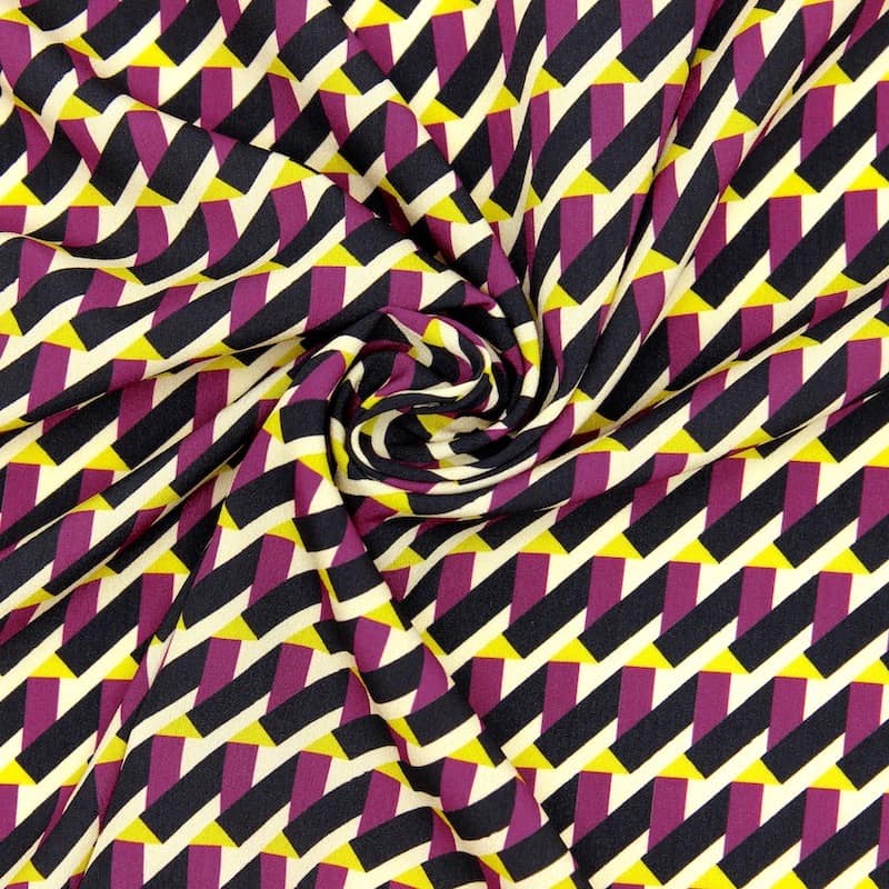 Polyester fabric geometric print - multicolored
