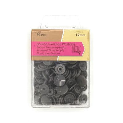 Box with 30 snap buttons - grey