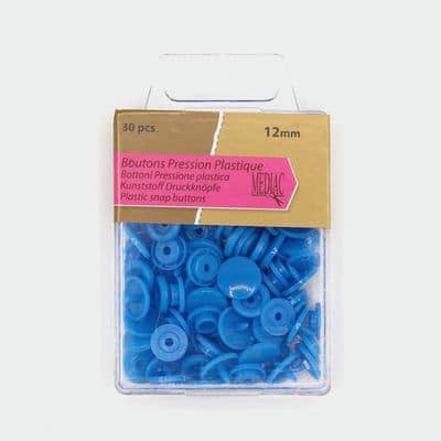 Box with 30 snap buttons - blue