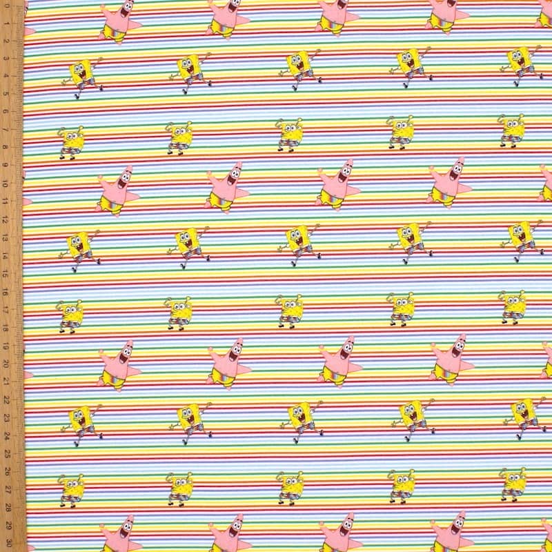 Tissu coton Bob l'éponge - multicolore