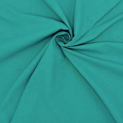 Tissu cretonne uni tourmaline bleu vert