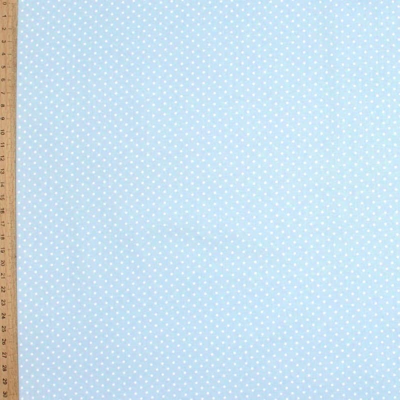 Cotton with dots - sky blue