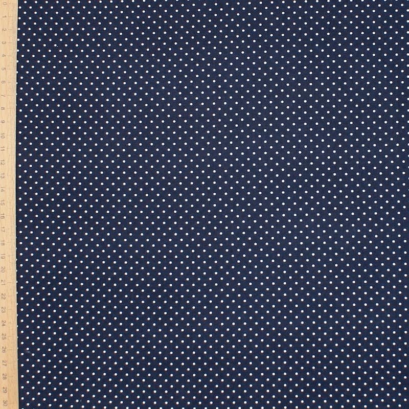 Cotton with dots - navy blue