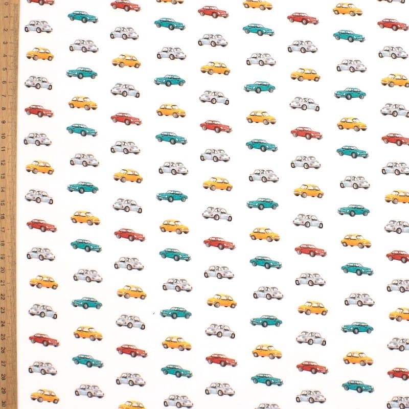 Tissu coton voiture - multicolores