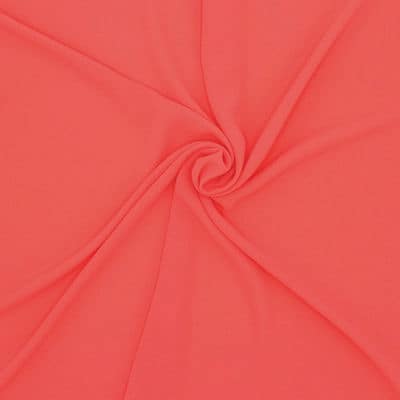 Polyester fabric with crêpe effect - coral