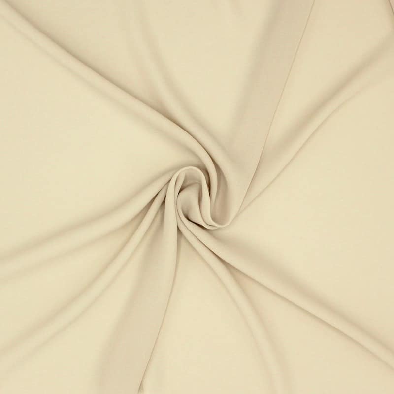 Light crêpe fabric in polyester - beige