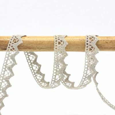 Embroidered lace ribbon - light grey