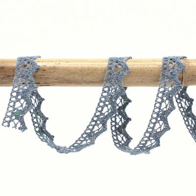 Embroidered lace ribbon - lavender blue