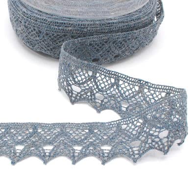 Embroidered lace ribbon - lavender blue 