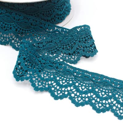 Large guipure with circles - teal