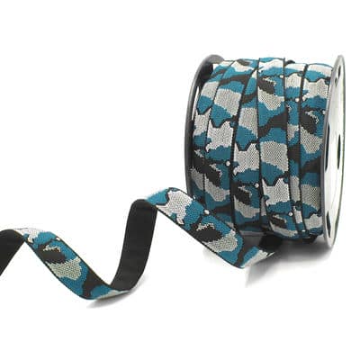 Tassenband met legerprint - blauw