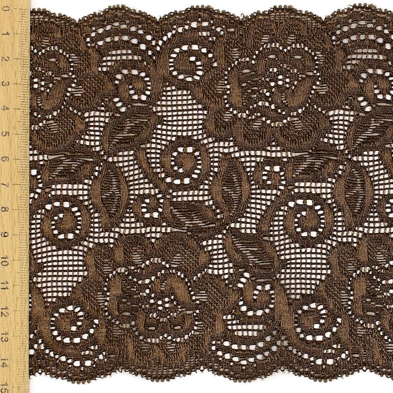 Extensible lace - brown