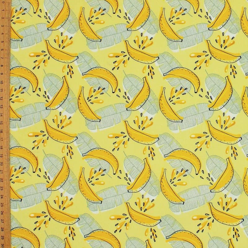 Tissu coton banane - lime