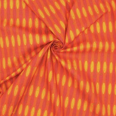 Tissu coton graphique - orange/jaune