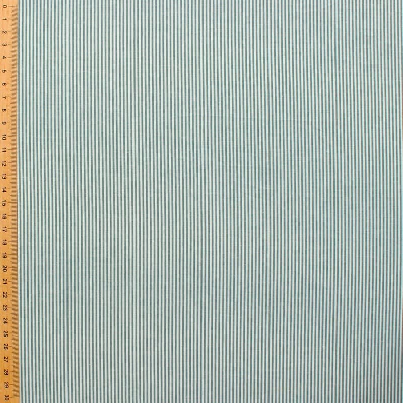 Tissu en coton à lignes grises sur fond blanc