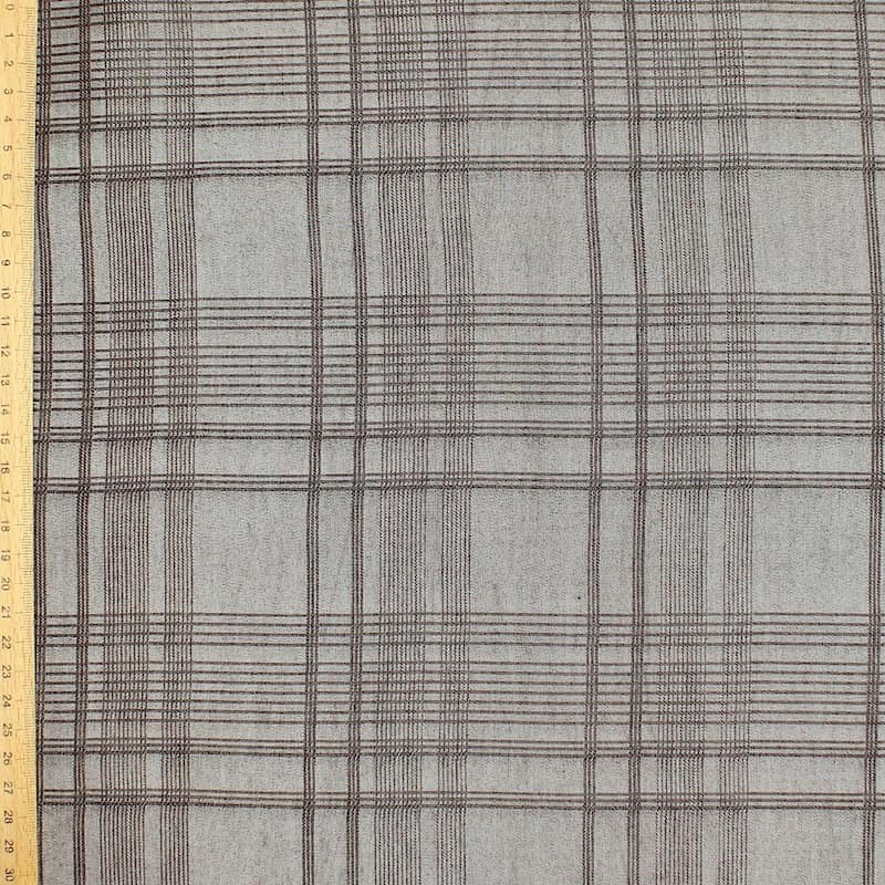 Checkered apparel fabric - taupe