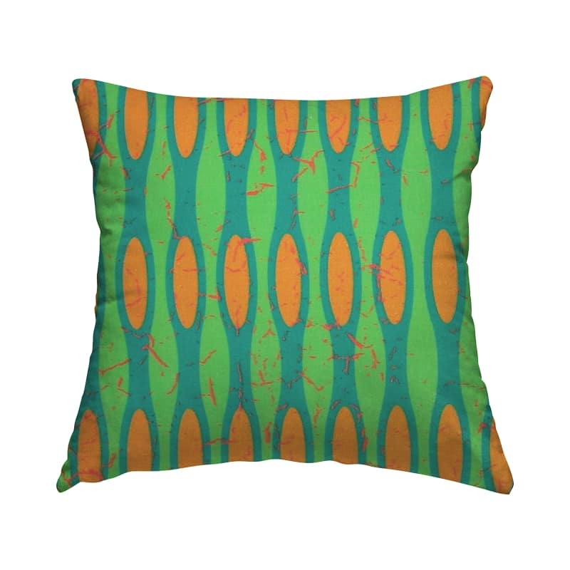 Cotton with graphic print - green / orange