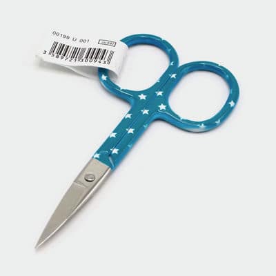 Embroidery scissors with stars - turquoise
