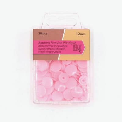 Box with 30 snap buttons - baby pink