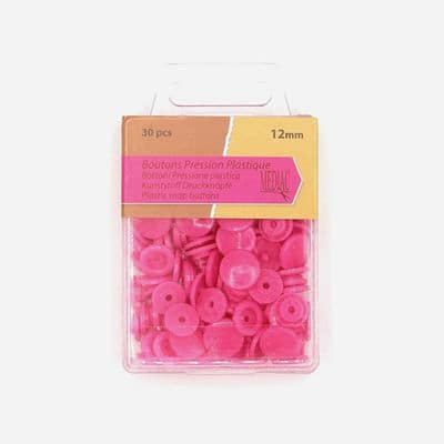 Box with 30 snap buttons - candy pink