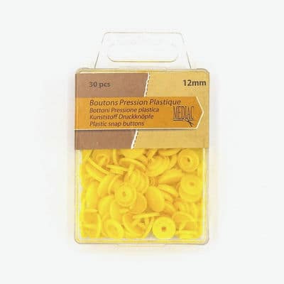 Box with 30 snap buttons - yellow