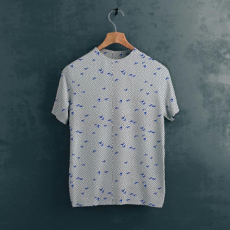 Poplin cotton with dots and birds - white/black