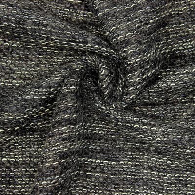 Tissu laine à bouclettes - anthracite