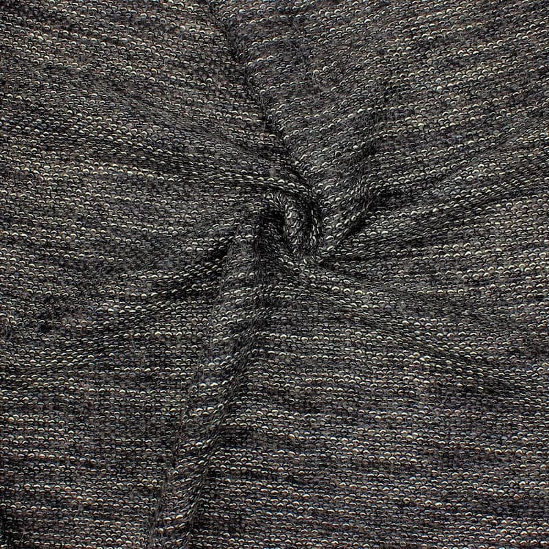 Tissu laine à bouclettes - anthracite