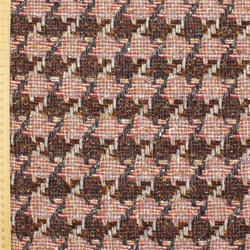 Double-sided fabric in wool and cotton - brick
