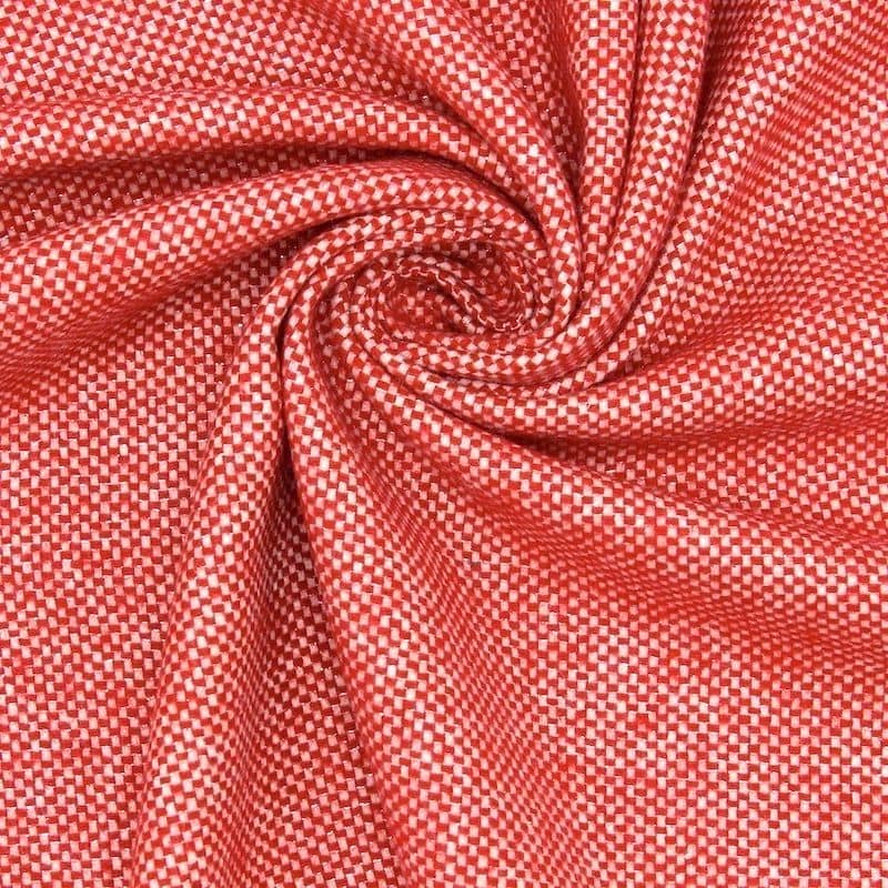 Apparel fabric with fantasy thread - red