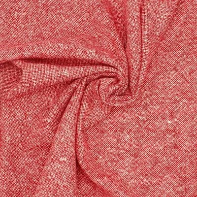 Tissu en laine rouge et blanc cassé