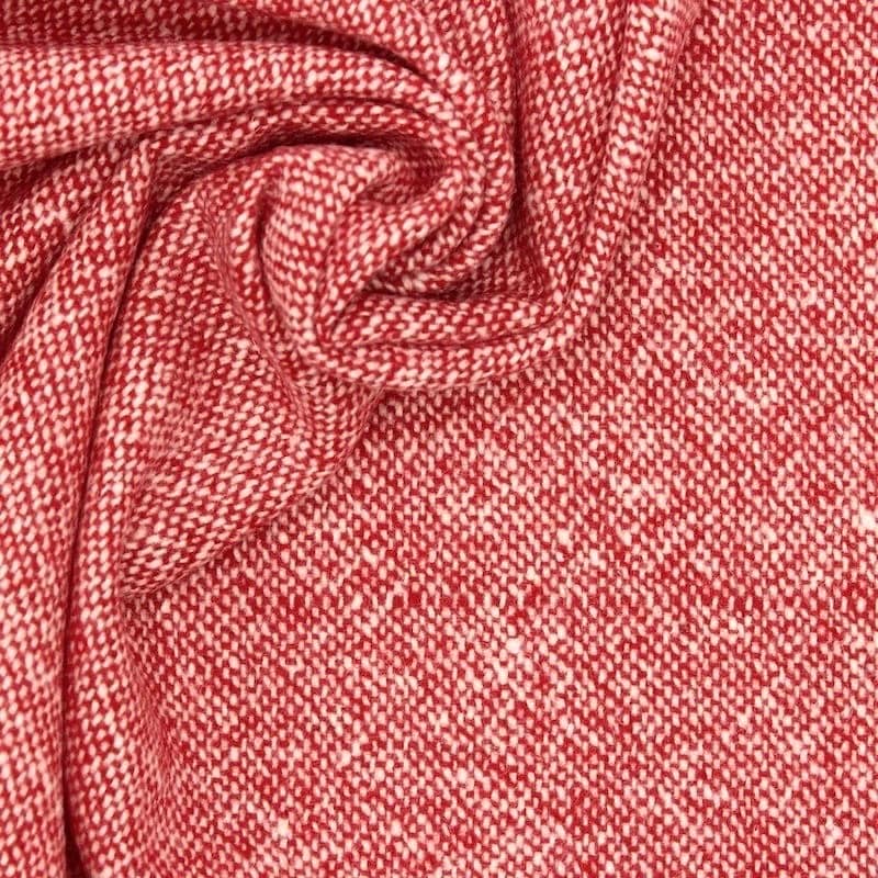 Fabric in wool - red and off white