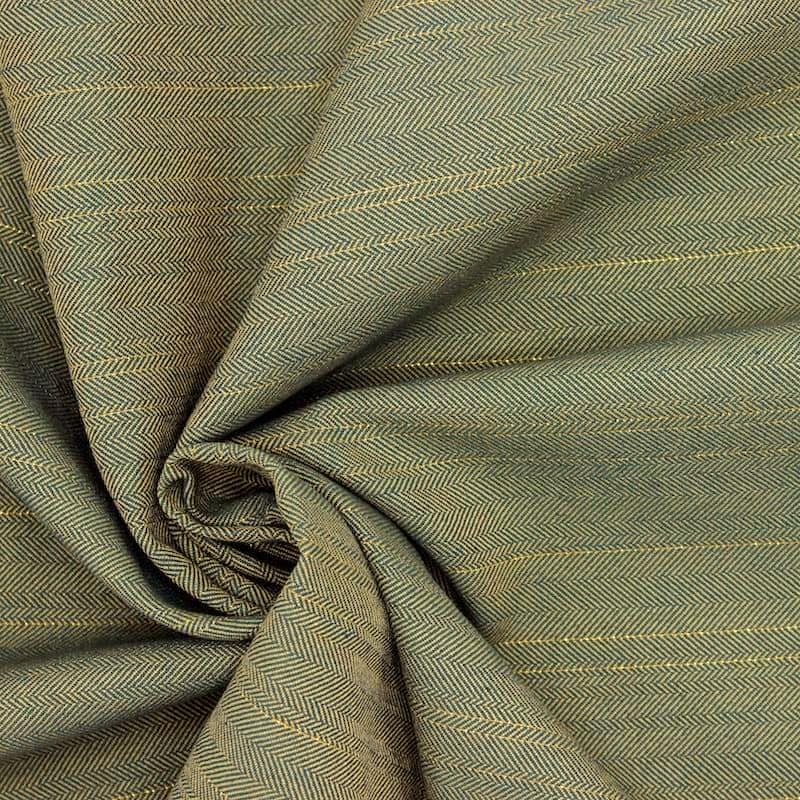 Cloth of 3m extensible striped fabric with herringbone - khaki 