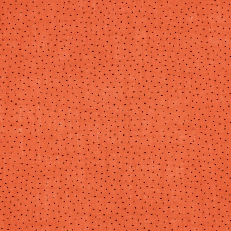 Veil of flammed cotton with dots - burnt orange