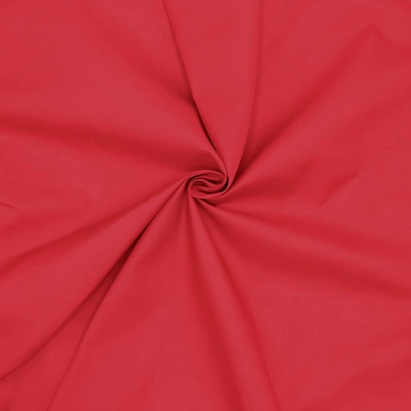 Fabric in cotton and polyester - cherry red