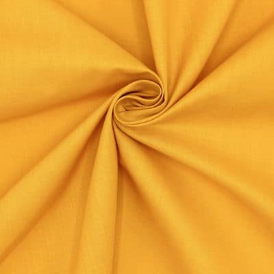 Tissu en coton et polyester moutarde