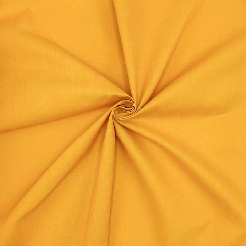 Tissu en coton et polyester moutarde
