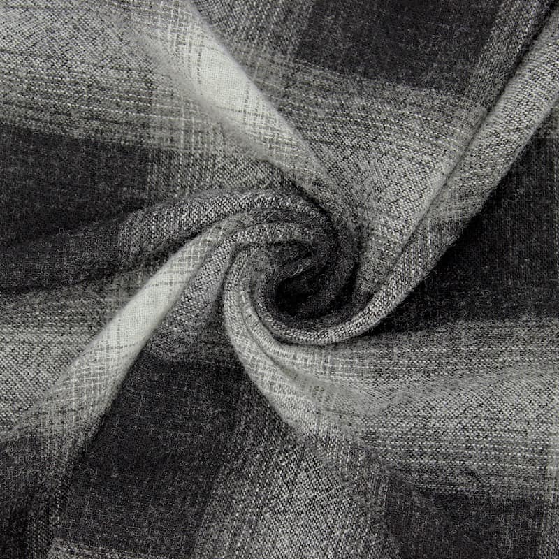 Tissu laine à carreaux - gris